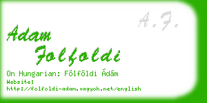 adam folfoldi business card
